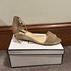 Alex Marie Gold Low Wedge Sandals SIZE 12